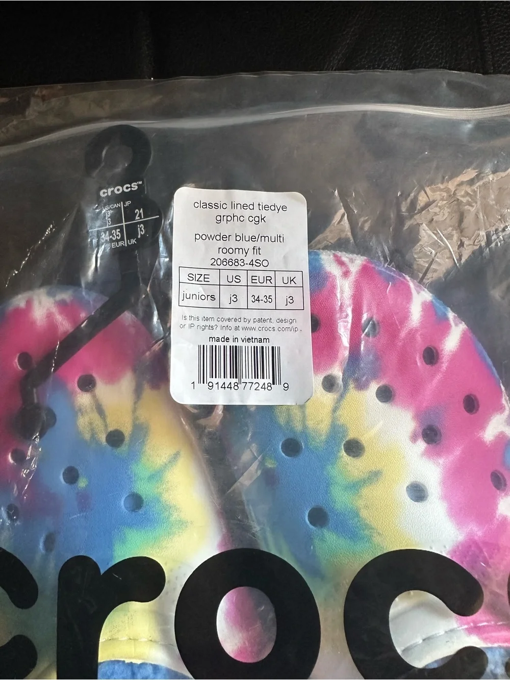 CROCS Juniors Classic Lined Tiedye
